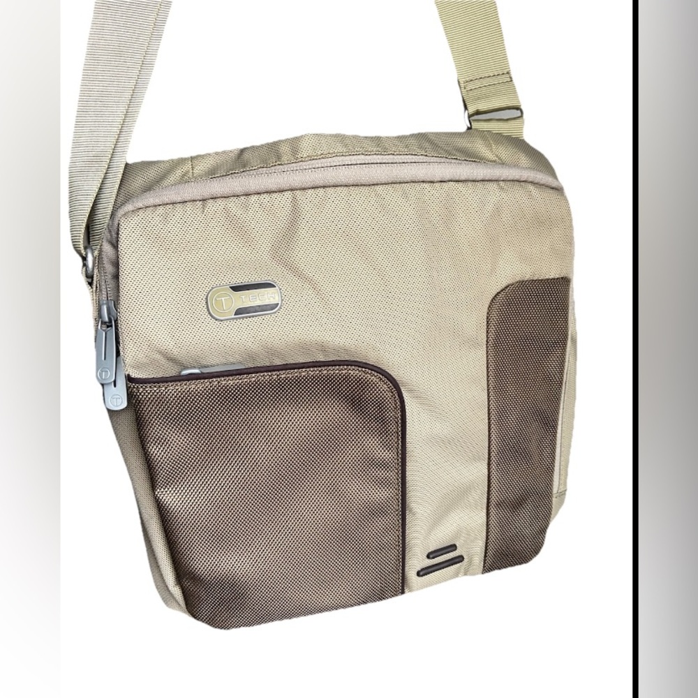 Tumi T-Tech crossbody messenger bag ballistic khaki, brown, canvas